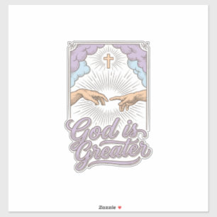 God Is Greater Christian Vintage Engraving Shirt_1 Sticker