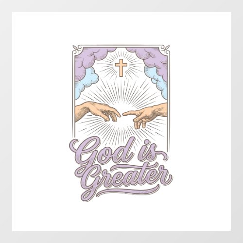 God Is Greater Christian Vintage Engraving Shirt_1 Window Cling