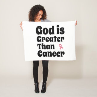 God is Greater than Cancer - Inspirational Faith  Fleece Blanket