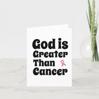 God is Greater than Cancer - Inspirational Faith  Thank You Card