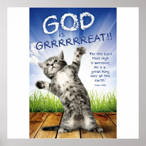 GOD IS GRRRRREAT _ Christian Posters For Kids