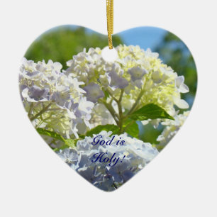 God is Holy! gifts Oranments Blue Hydrangea Flower Ceramic Ornament