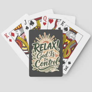 God Is In Control Christian Gift Faith-Based  Poker Cards