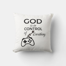 God Is In Control Christian Home Decor Throw Pillo