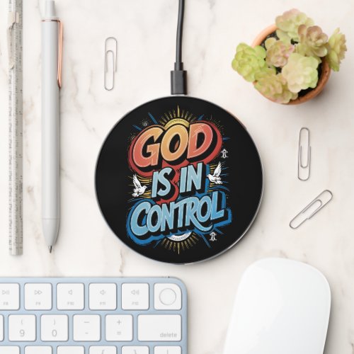 God is in Control Christian Wireless Charger