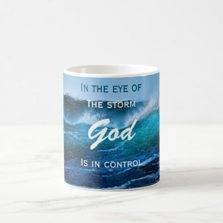 God is in Control Ocean Storm Mug