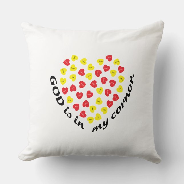 GOD IS IN MY CORNER. THROW PILLOW (Front)