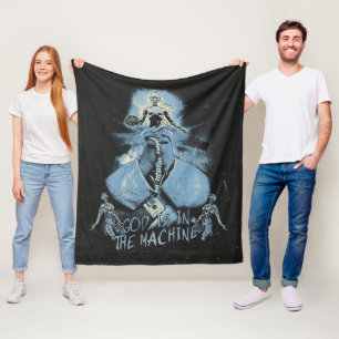 God is in the Machine - Techno-Dystopian Design Fleece Blanket