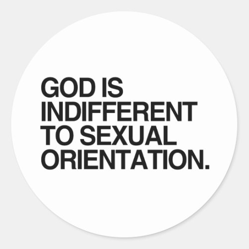 GOD IS INDIFFERENT CLASSIC ROUND STICKER