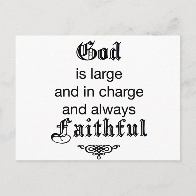 God is Large Postcard (Front)