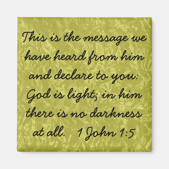 God is light bible verse 1 john 1:5 magnet (Front)