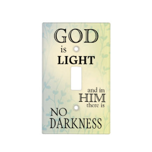 God is Light Bible Verse Blue Yellow Floral Light Switch Cover