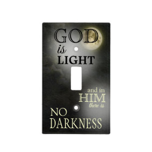 God is Light Bible Verse Moon Clouds Light Switch Cover