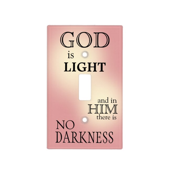 God is Light Bible Verse Pink Light Switch Cover (Front)
