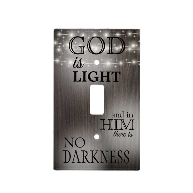 God is Light Bible Verse Wood Fairy Lights Light Switch Cover (Front)