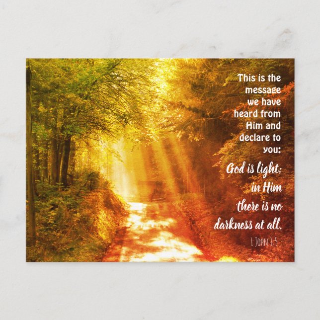 God is light, Custom Christian Postcard (Front)