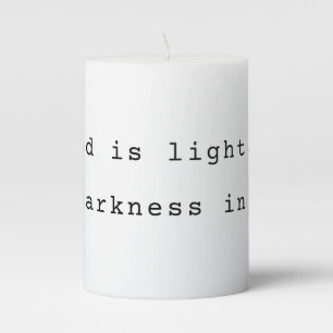 God is Light Minimalist Pillar Candle