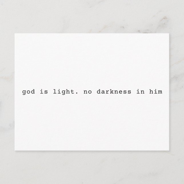 God is Light Scripture Postcard (Front)