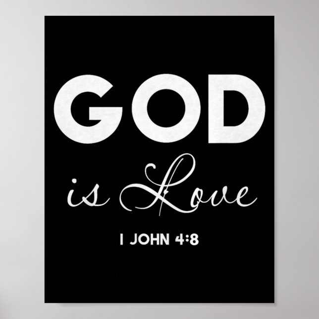 God Is Love 1 John 4_8 Bible Verse Christian Scrip Poster (Front)