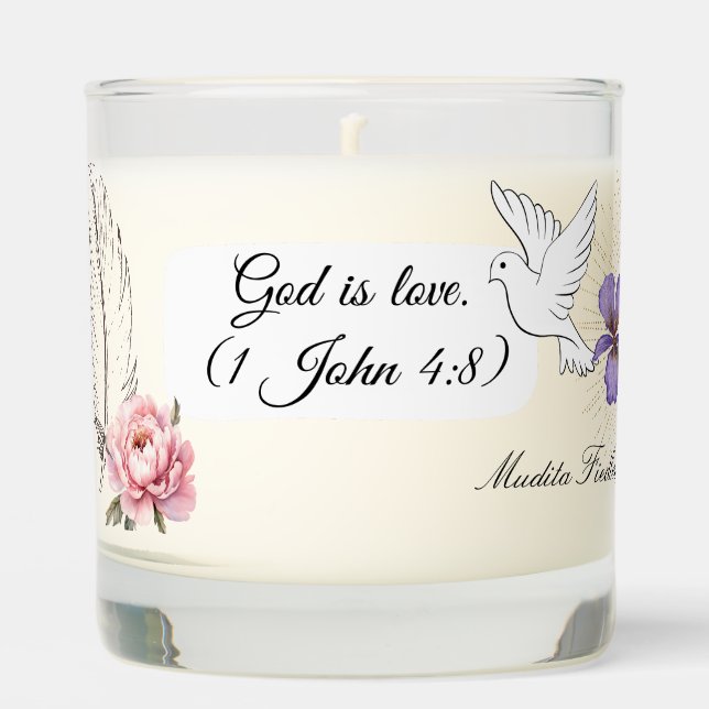 God is love. (1 John 4:8) Scented Candle (Front)