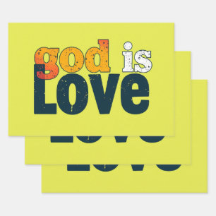 God Is Love: A Gentle Watercolor Wrapping Paper Sheets