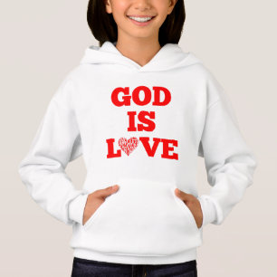 God Is Love Bible Quote Girl's Hoodie