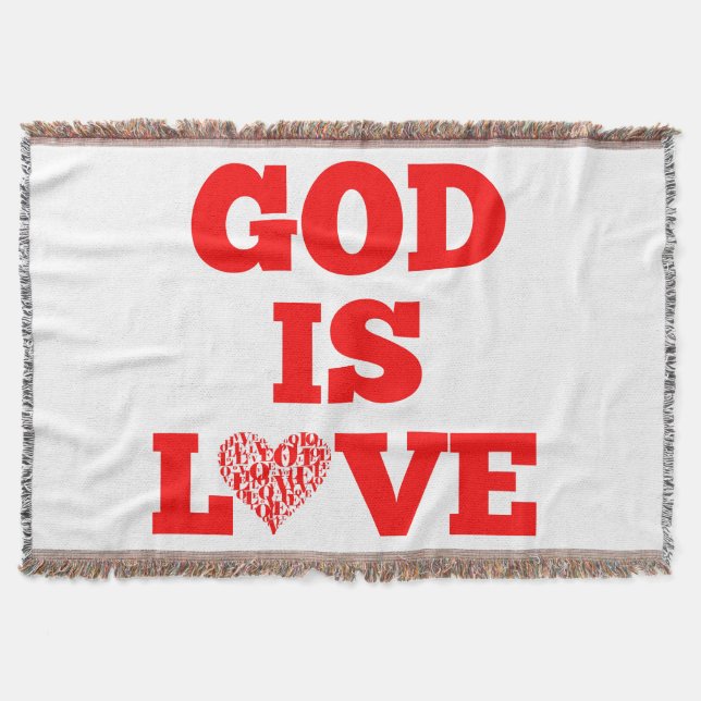 God Is Love Bible Quote Throw Blanket (Front)