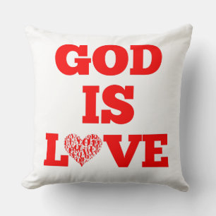 God Is Love Bible Quote Throw Pillow