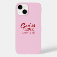 God is Love Bible Verse Christian Faith Pink