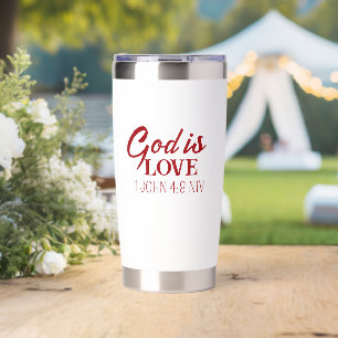 God is Love Bible Verse Christian Faith White Insulated Tumbler