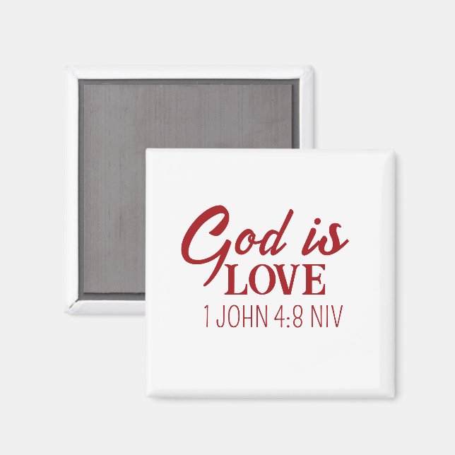 God is Love Bible Verse Christian Faith White Magnet (Front/Back)