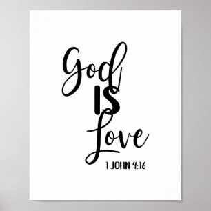 God is Love Bible Verse Christian Scripture Print