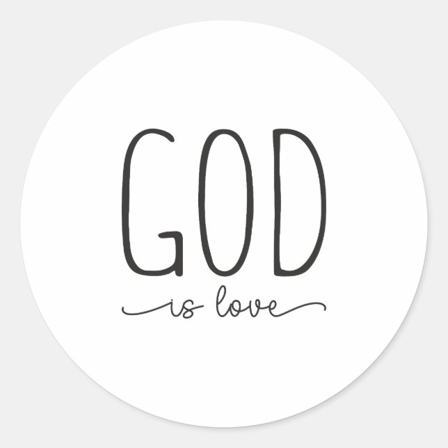 God is love, Bible Verse Classic Round Sticker (Front)