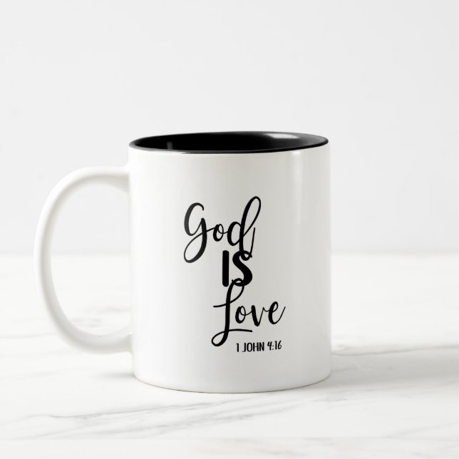 God is Love Bible Verse Coffee Mug (Left)