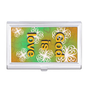 God is love  business card case