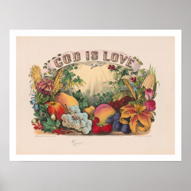 GOD IS LOVE by Currier & Ives Poster (Front)