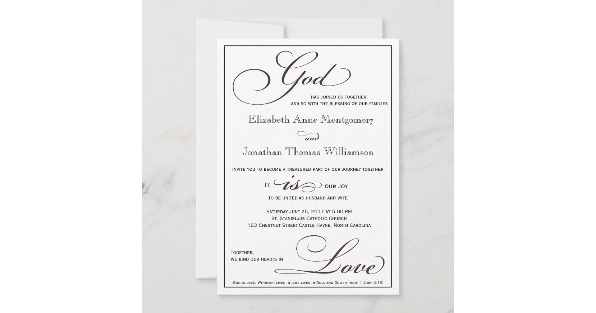 Black and White Invite for Wedding + Envelopes - Aesthetic Journeys Designs