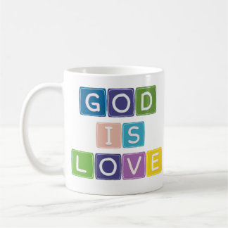 God Is Love Colorful Blocks Coffee Mug
