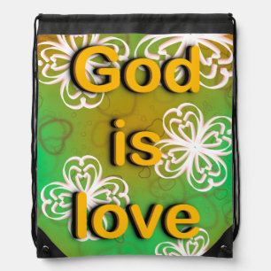 God is love drawstring bag