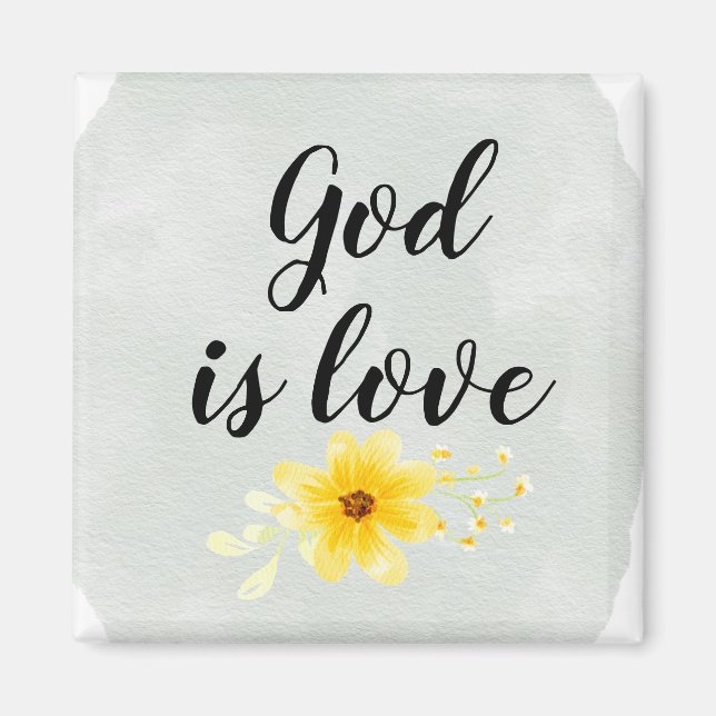 God is love floral magnet (Front)