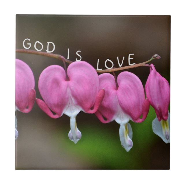 God Is Love Heart Ceramic Tile (Front)
