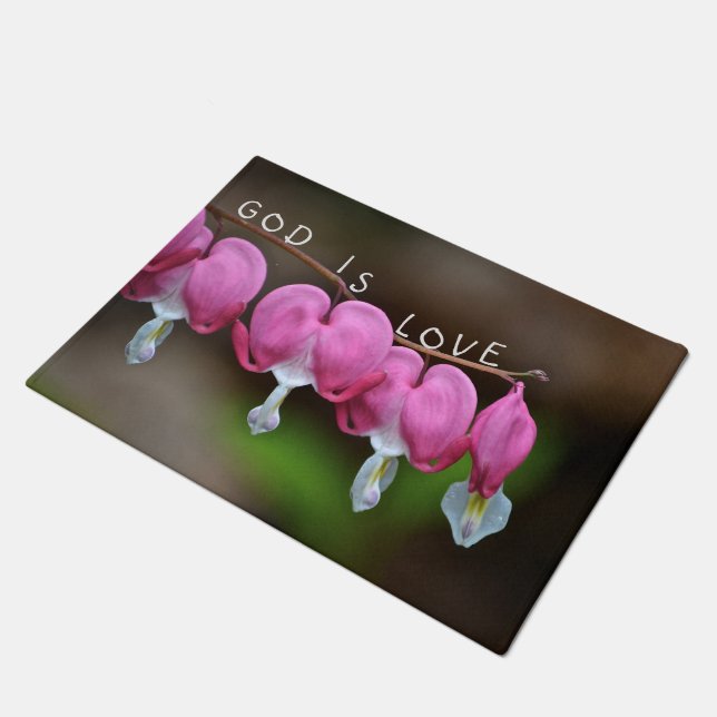God Is Love Heart Doormat (Angled)