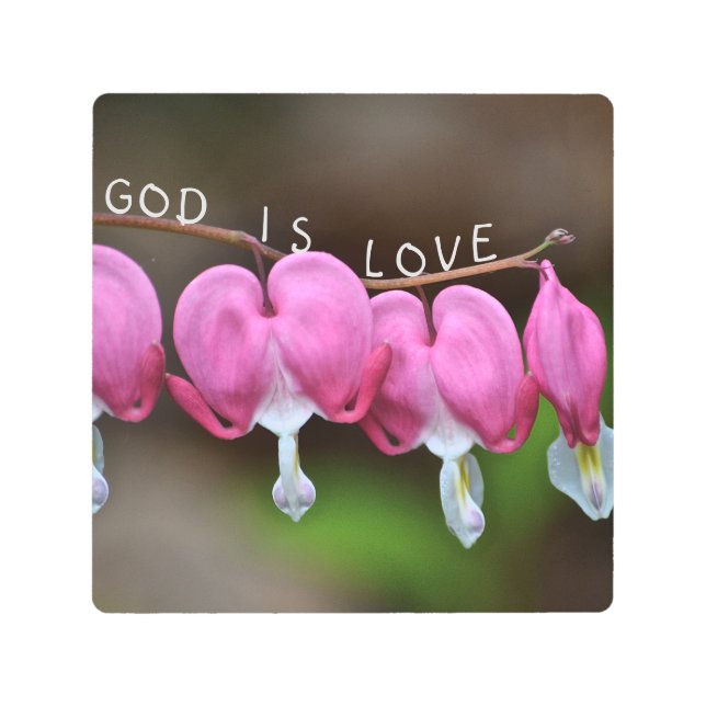 God Is Love Heart Metal Print (Front)