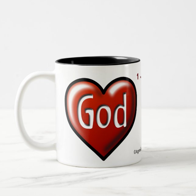 God is love heart Two-Tone coffee mug (Left)