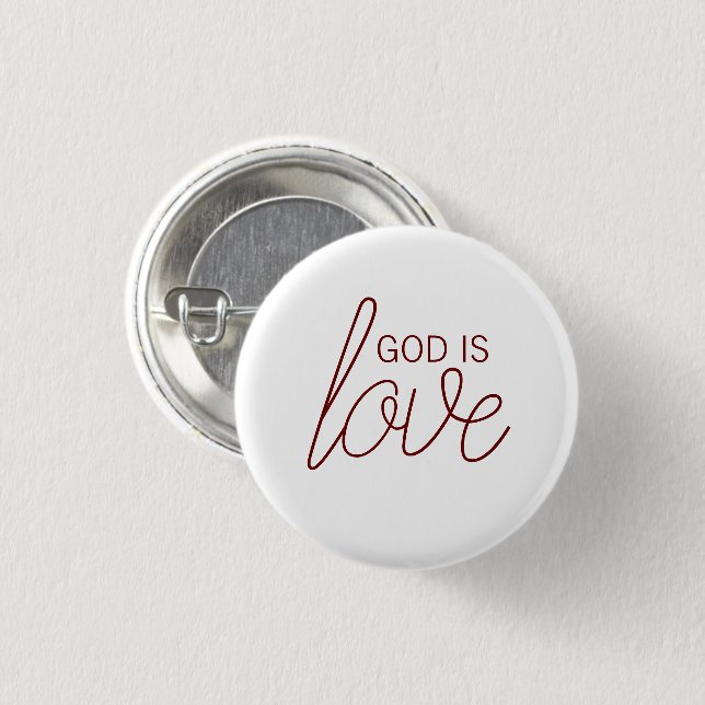 God Is Love Modern Christian Button (Front & Back)