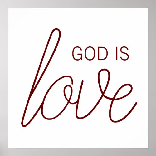 God Is Love Modern Christian Poster