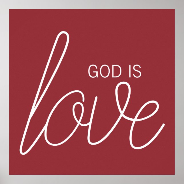 God Is Love Modern Christian Poster (Front)