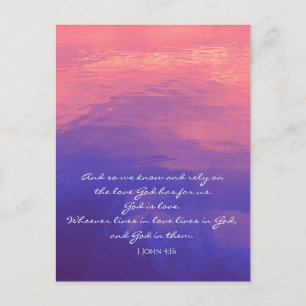 God is Love Nature Photo Christian Custom Text Postcard
