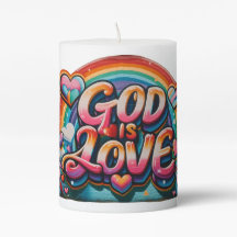 God is Love Pillar Candle