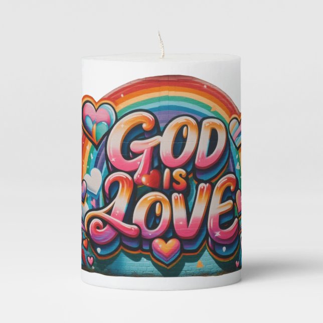 God is Love Pillar Candle (Front)